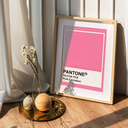 Wes Co Gallery Poster Pantone Pink Carnation 5 x 7" Home Goods - Summer Border or edge to edge Art Print