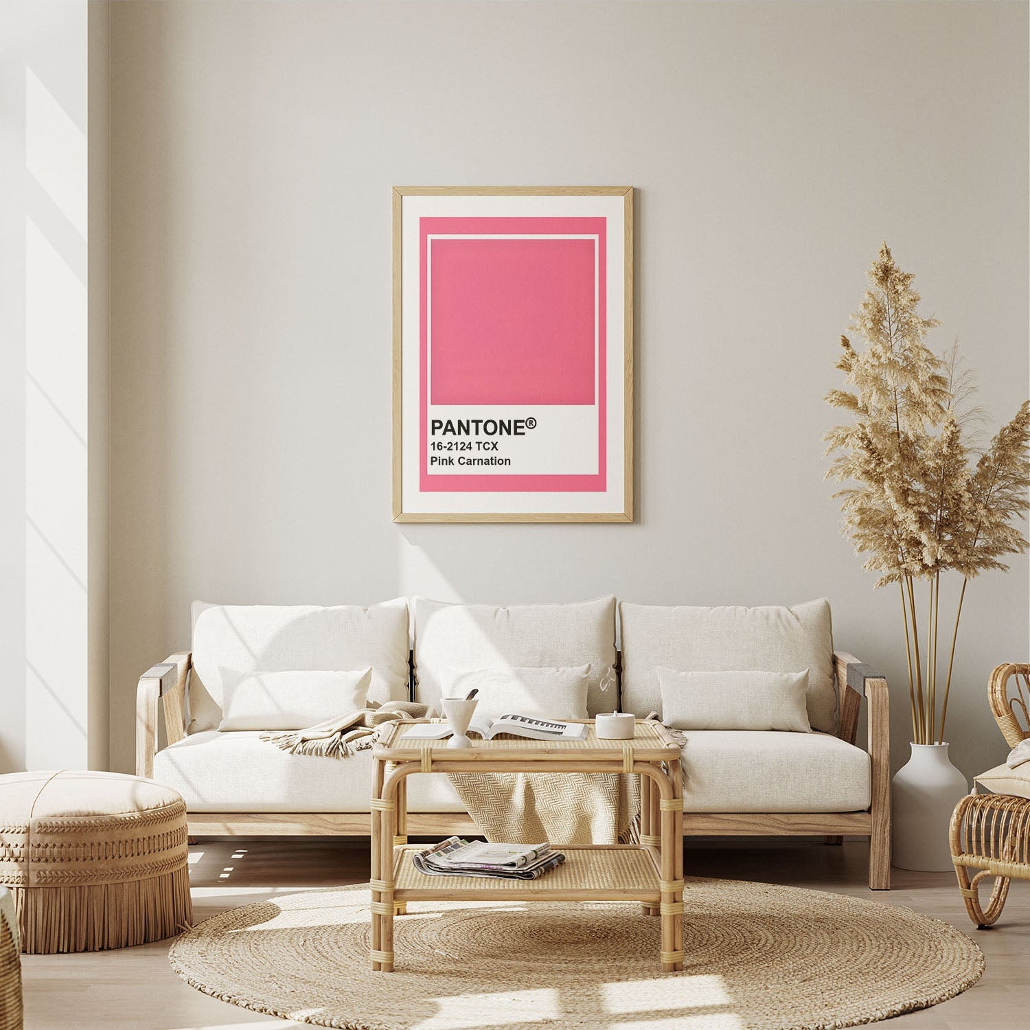 Wes Co Gallery Poster Pantone Pink Carnation 5 x 7" Home Goods - Summer Border or edge to edge Art Print