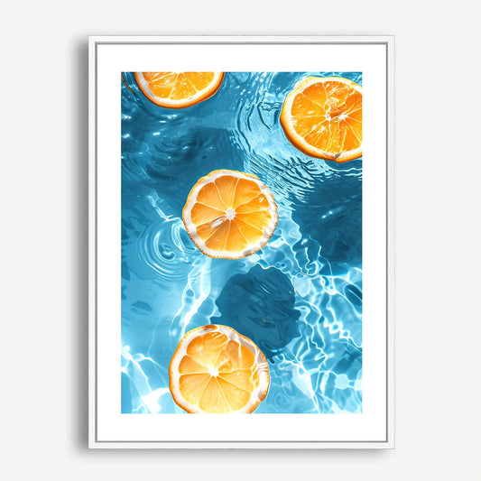 Wes Co Gallery Poster Floating Citrus Slices 5 x 7" Home Goods - Summer Border or edge to edge Art Print