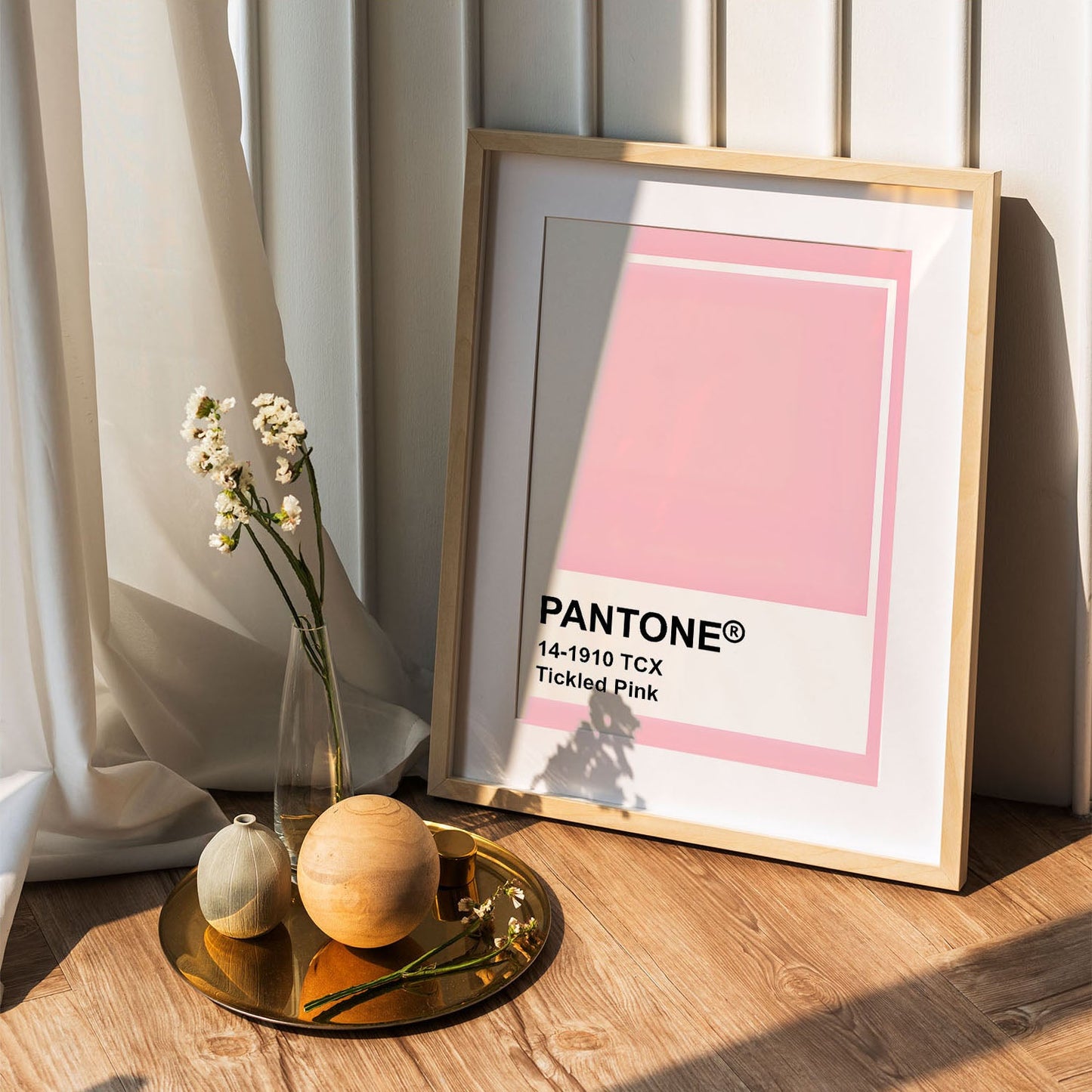 Wes Co Gallery Poster Pantone Tickled Pink 5 x 7" Home Goods - Summer Border or edge to edge Art Print