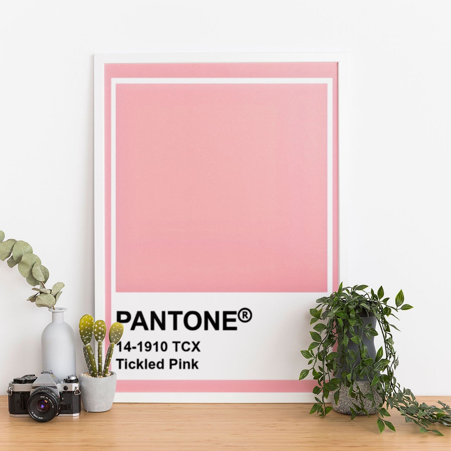 Wes Co Gallery Poster Pantone Tickled Pink 11 x 17" Home Goods - Summer Border or edge to edge Art Print