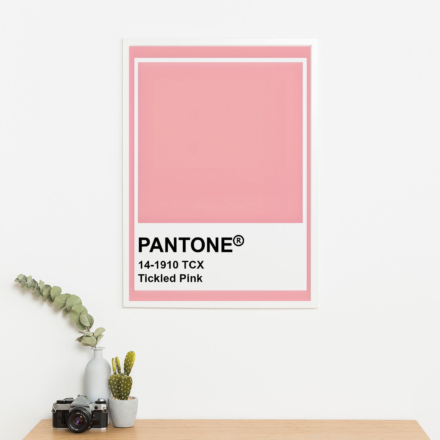 Wes Co Gallery Poster Pantone Tickled Pink 11 x 17" Home Goods - Summer Border or edge to edge Art Print