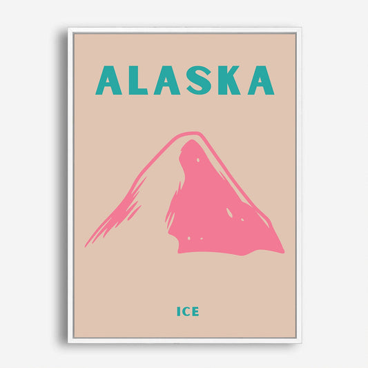 Wes Co Gallery Poster Alaska Icecap Colorful Travel 5 x 7" Home Goods - Travel Illustrations Edge to edge Art Print