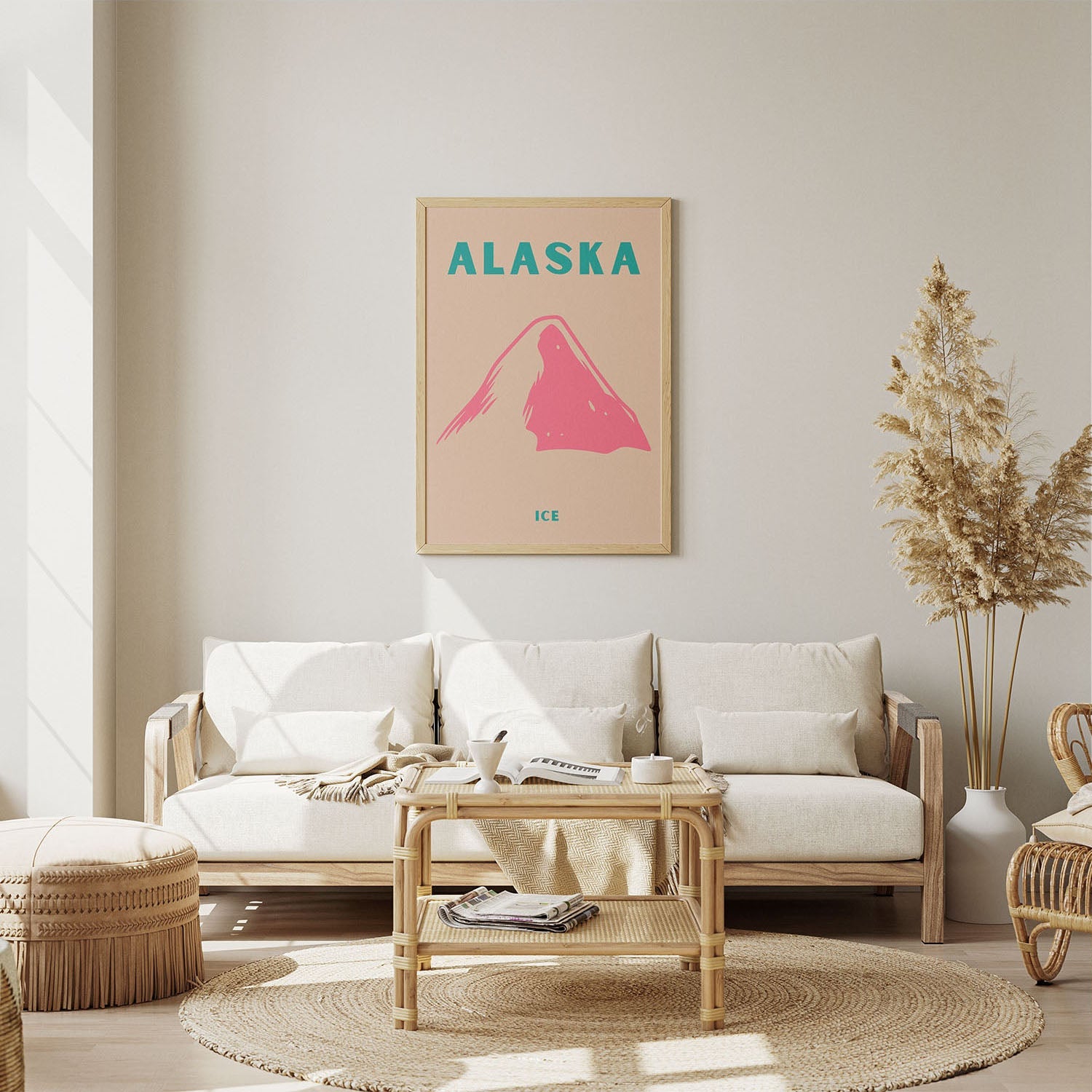 Wes Co Gallery Poster Alaska Icecap Colorful Travel 8 x 10" Home Goods - Travel Illustrations Edge to edge Art Print