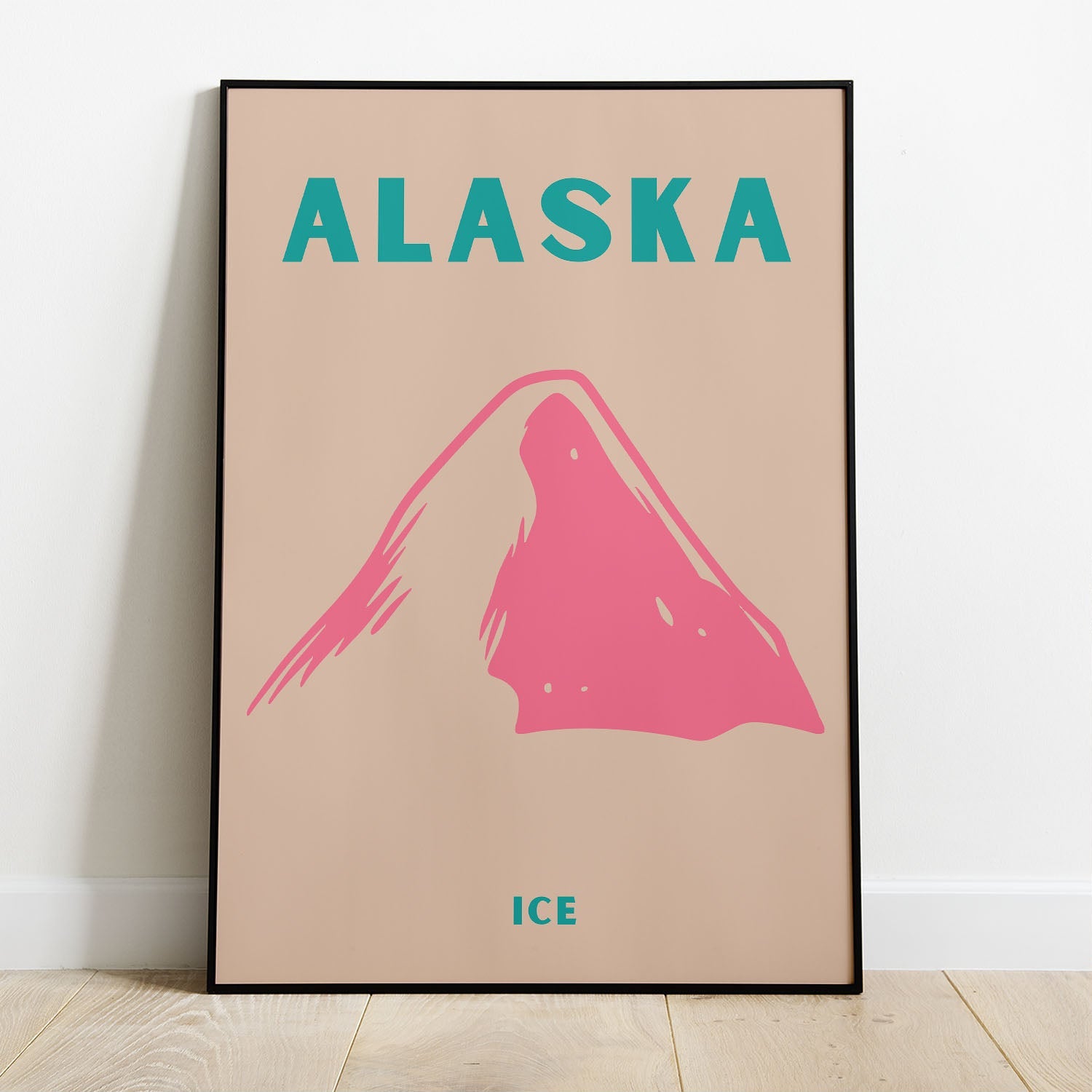 Wes Co Gallery Poster Alaska Icecap Colorful Travel 8 x 10" Home Goods - Travel Illustrations Edge to edge Art Print