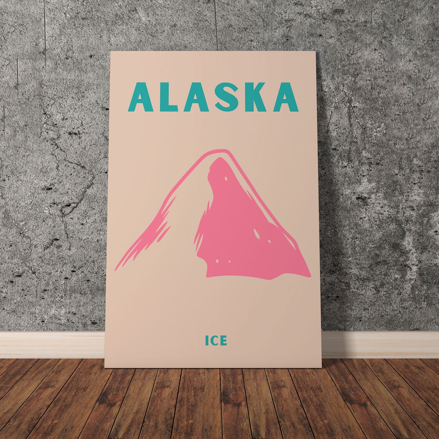 Wes Co Gallery Poster Alaska Icecap Colorful Travel 11 x 17" Home Goods - Travel Illustrations Edge to edge Art Print