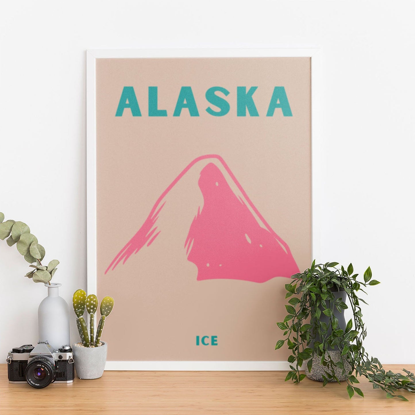 Wes Co Gallery Poster Alaska Icecap Colorful Travel 12 x 16" Home Goods - Travel Illustrations Edge to edge Art Print