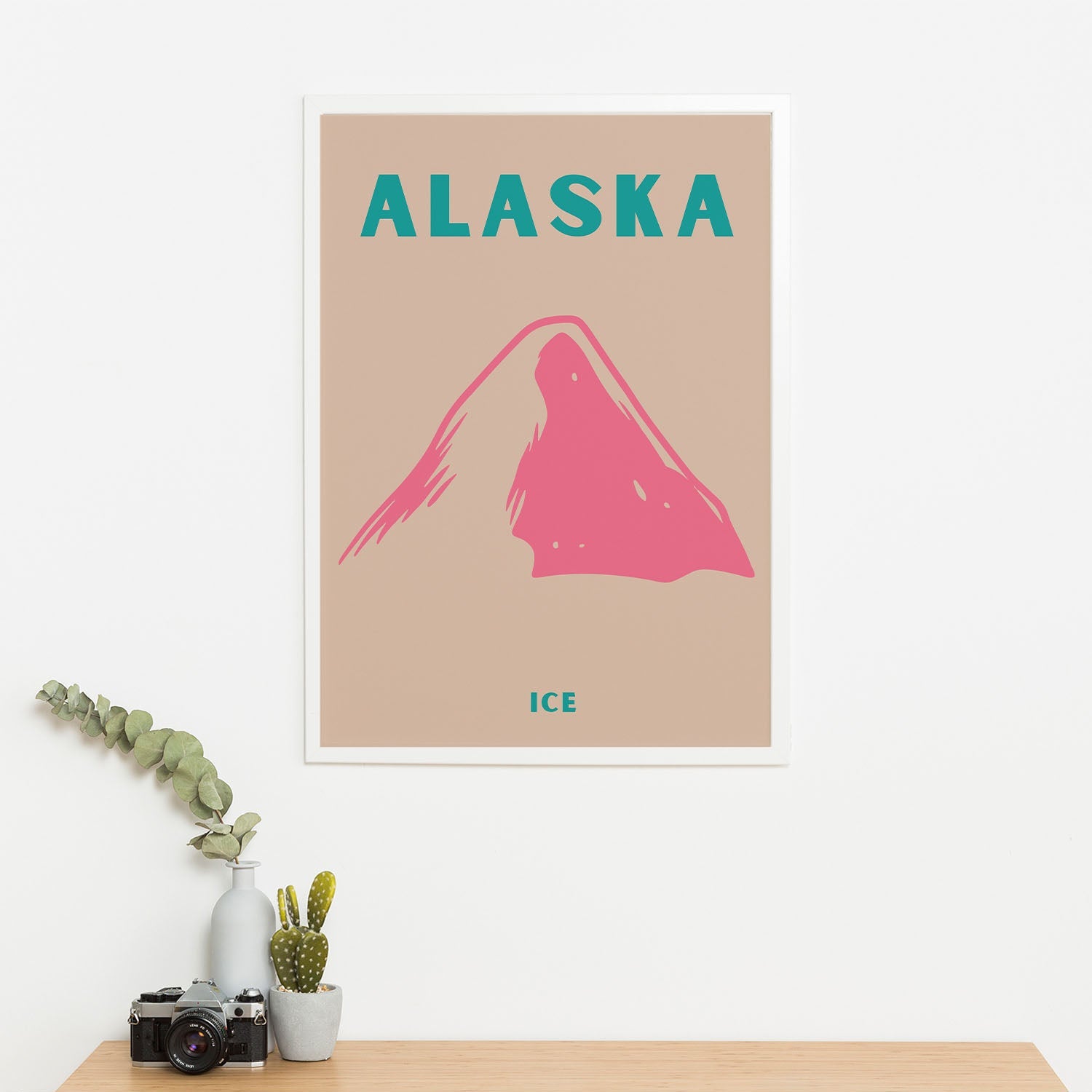 Wes Co Gallery Poster Alaska Icecap Colorful Travel 16 x 20" Home Goods - Travel Illustrations Edge to edge Art Print