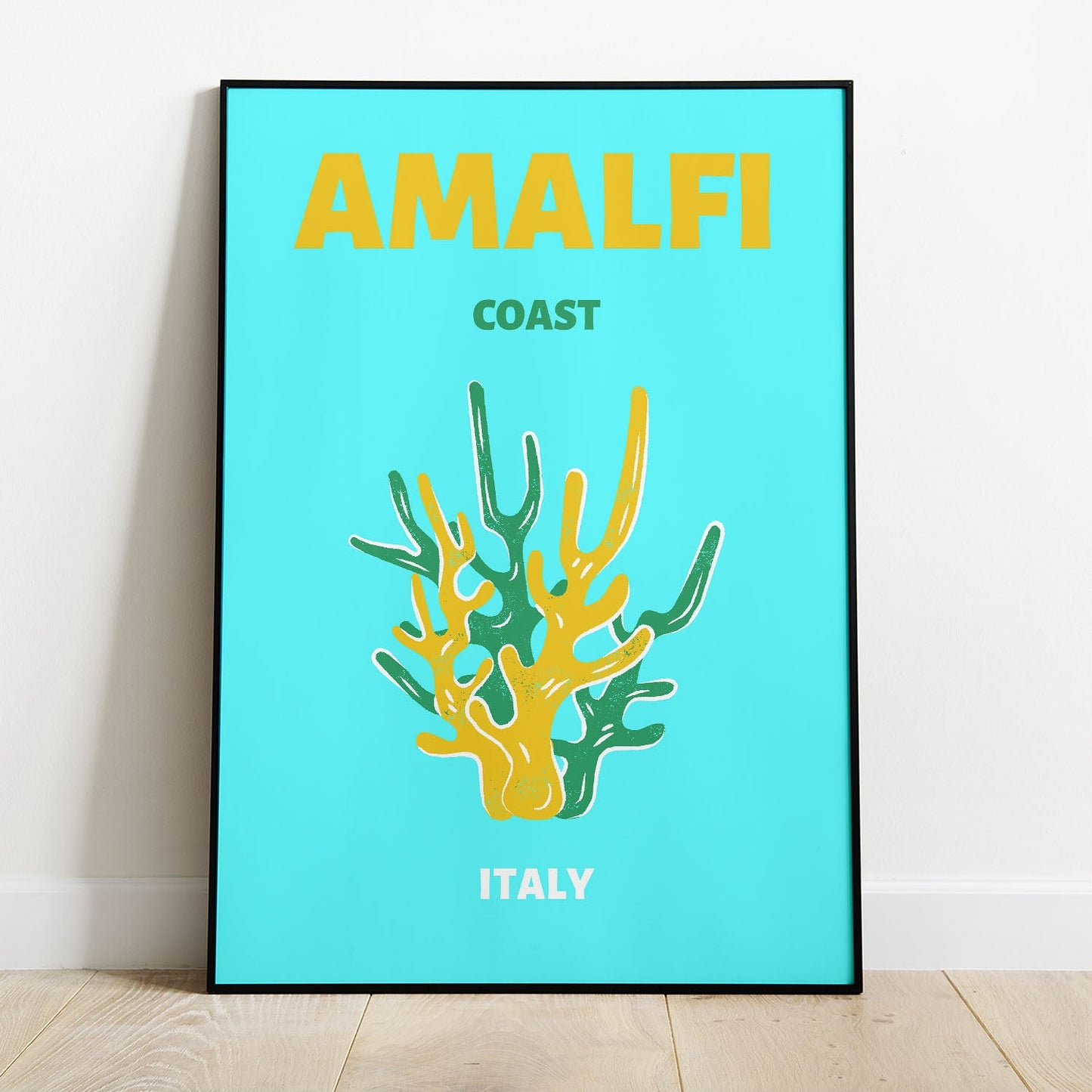 Wes Co Gallery Poster Amalfi Coast Italy Colorful Travel 8 x 10" Home Goods - Travel Illustrations Edge to edge Art Print