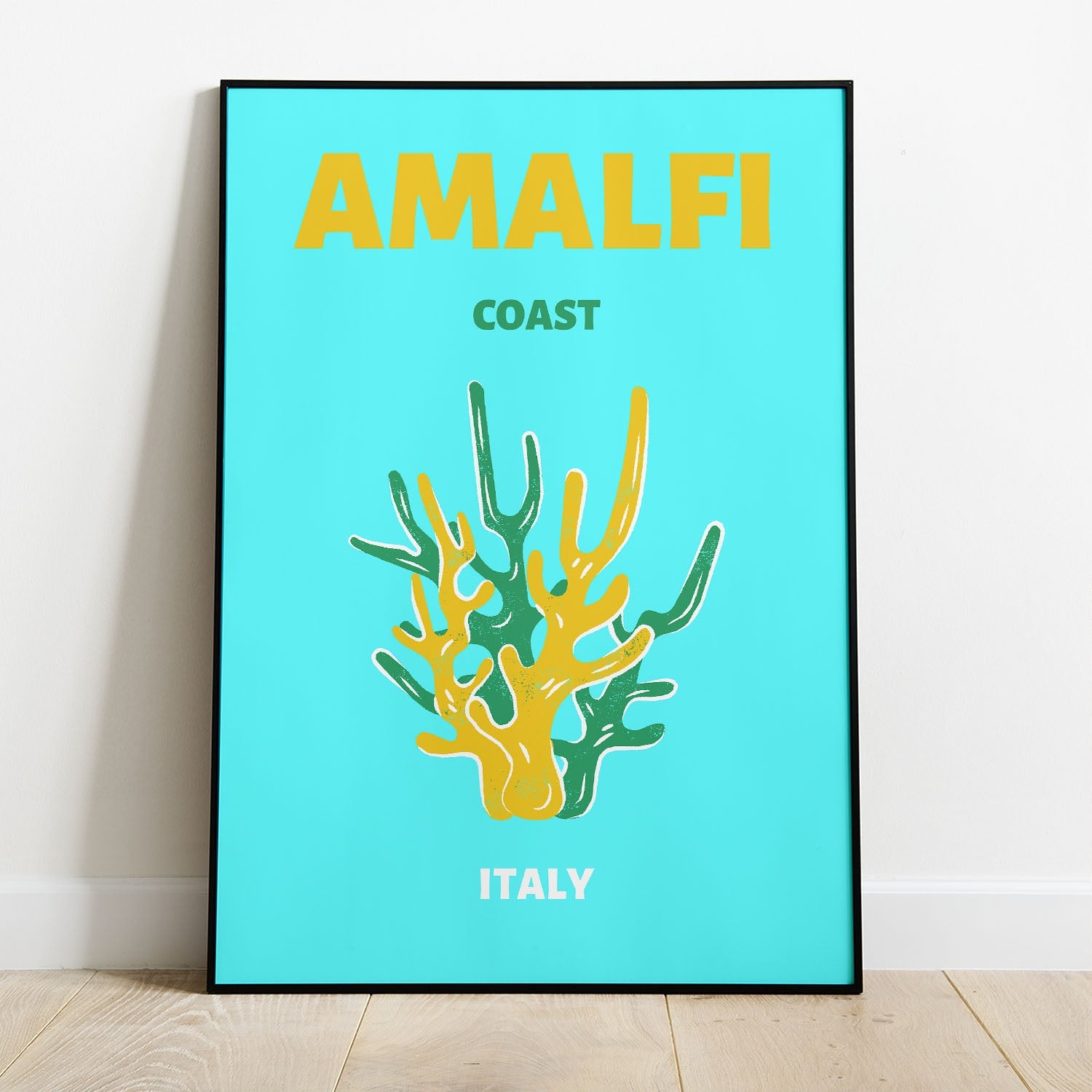 Wes Co Gallery Poster Amalfi Coast Italy Colorful Travel 8 x 10" Home Goods - Travel Illustrations Edge to edge Art Print