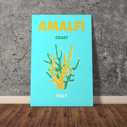 Wes Co Gallery Poster Amalfi Coast Italy Colorful Travel 11 x 17" Home Goods - Travel Illustrations Edge to edge Art Print