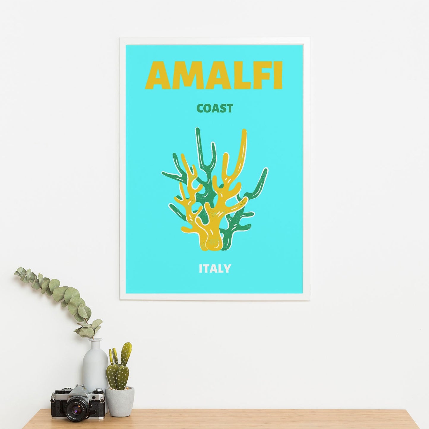 Wes Co Gallery Poster Amalfi Coast Italy Colorful Travel 16 x 20" Home Goods - Travel Illustrations Edge to edge Art Print