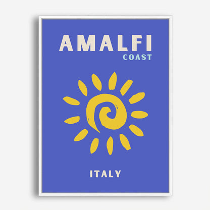 Wes Co Gallery Poster Amalfi Coast Sunny Italy Colorful Travel 5 x 7" Home Goods - Travel Illustrations Edge to edge Art Print