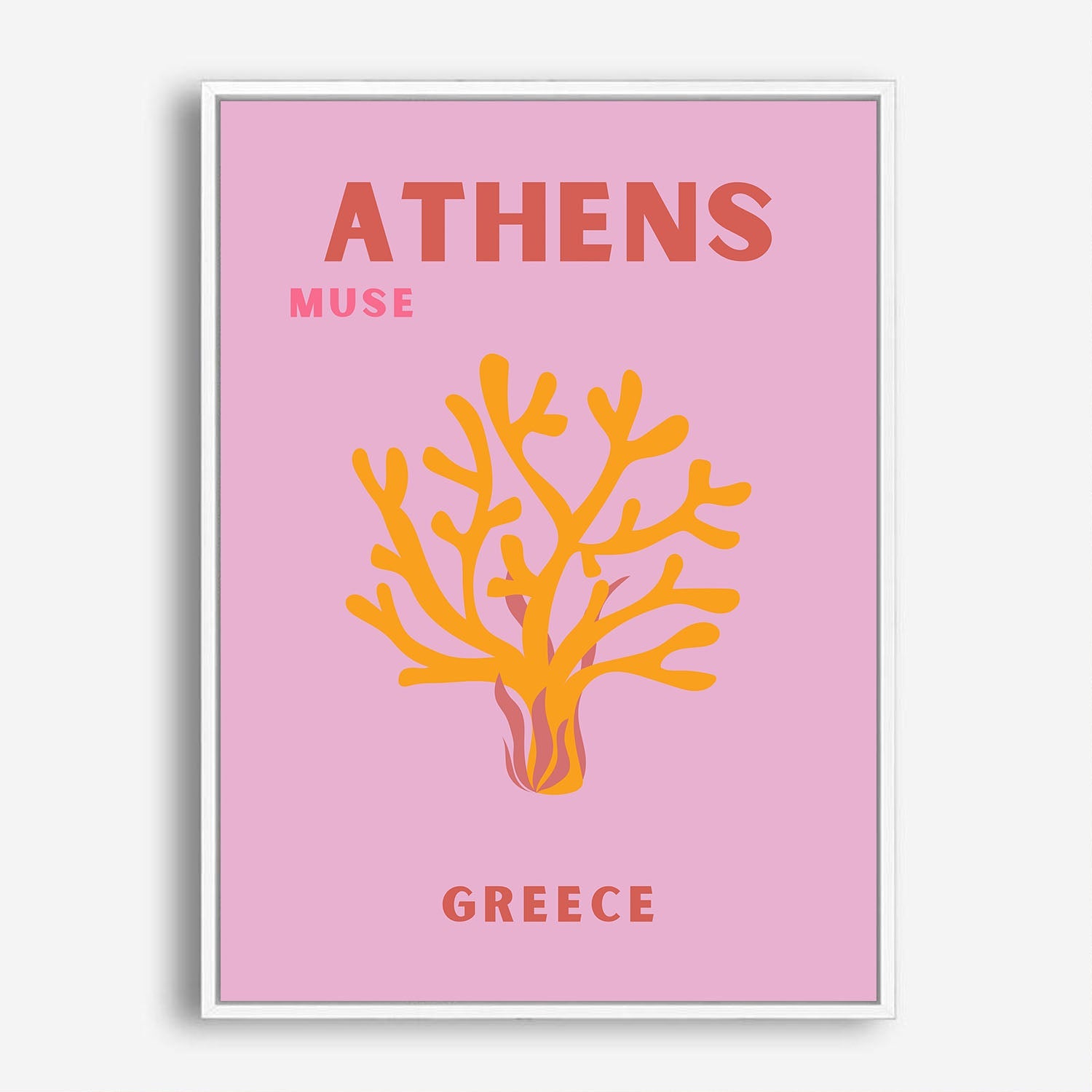 Wes Co Gallery Poster Athens Muse Greece Colorful Travel 5 x 7" Home Goods - Travel Illustrations Edge to edge Art Print