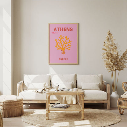 Wes Co Gallery Poster Athens Muse Greece Colorful Travel 8 x 10" Home Goods - Travel Illustrations Edge to edge Art Print