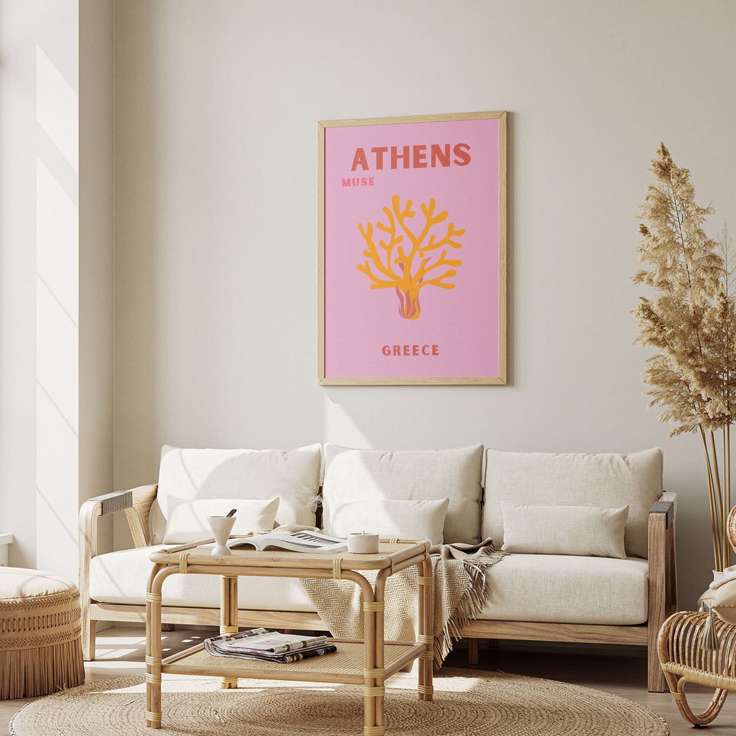 Wes Co Gallery Poster Athens Muse Greece Colorful Travel 12 x 16" Home Goods - Travel Illustrations Edge to edge Art Print