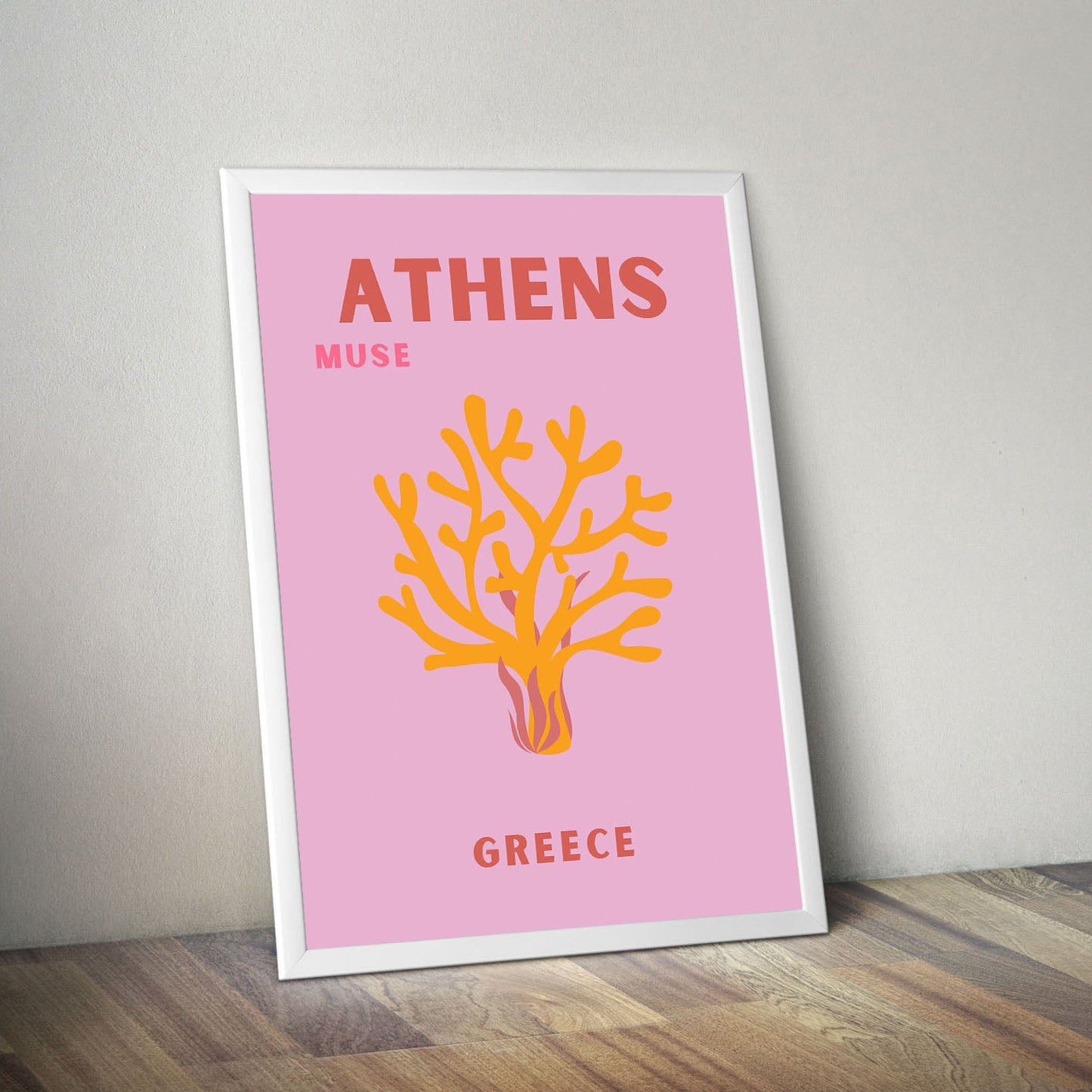 Wes Co Gallery Poster Athens Muse Greece Colorful Travel 16 x 20" Home Goods - Travel Illustrations Edge to edge Art Print