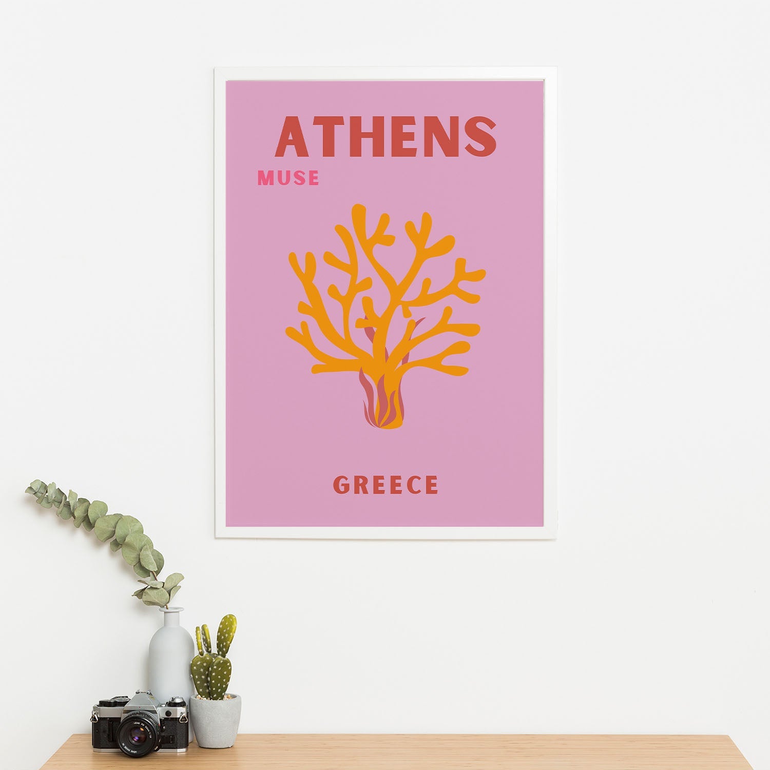 Wes Co Gallery Poster Athens Muse Greece Colorful Travel 16 x 20" Home Goods - Travel Illustrations Edge to edge Art Print