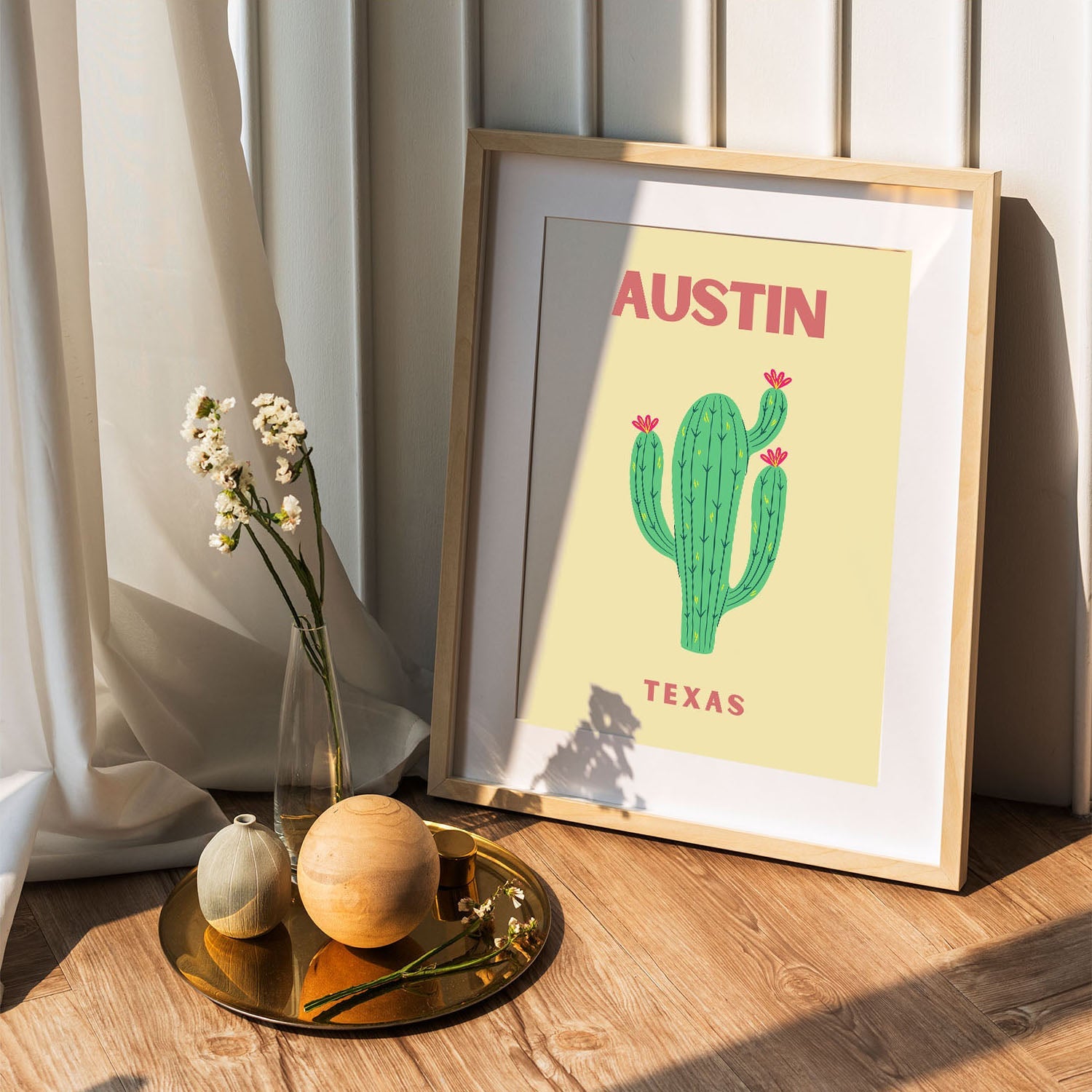 Wes Co Gallery Poster Austin Texas Colorful Travel 5 x 7" Home Goods - Travel Illustrations Edge to edge Art Print