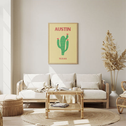 Wes Co Gallery Poster Austin Texas Colorful Travel 8 x 10" Home Goods - Travel Illustrations Edge to edge Art Print