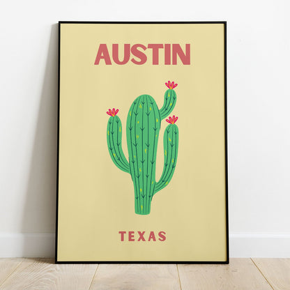 Wes Co Gallery Poster Austin Texas Colorful Travel 8 x 10" Home Goods - Travel Illustrations Edge to edge Art Print