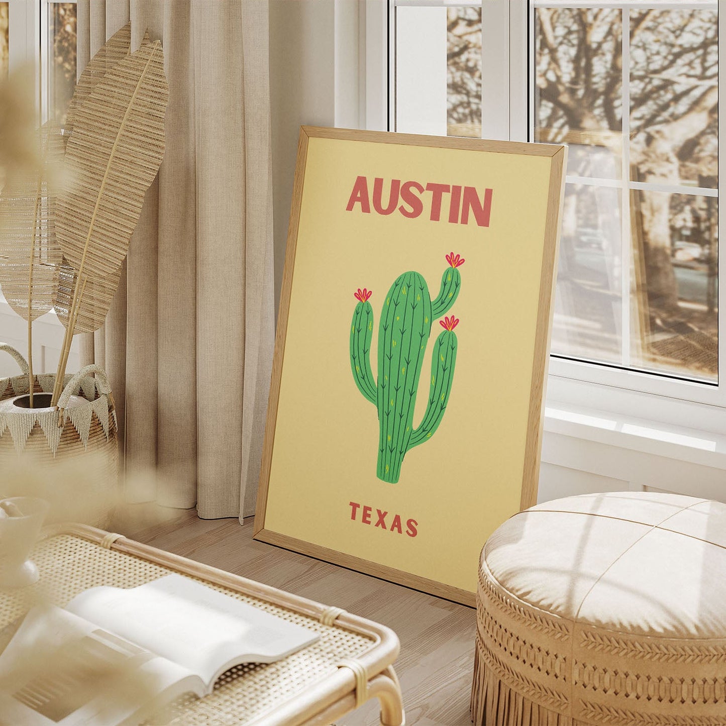 Wes Co Gallery Poster Austin Texas Colorful Travel 11 x 17" Home Goods - Travel Illustrations Edge to edge Art Print