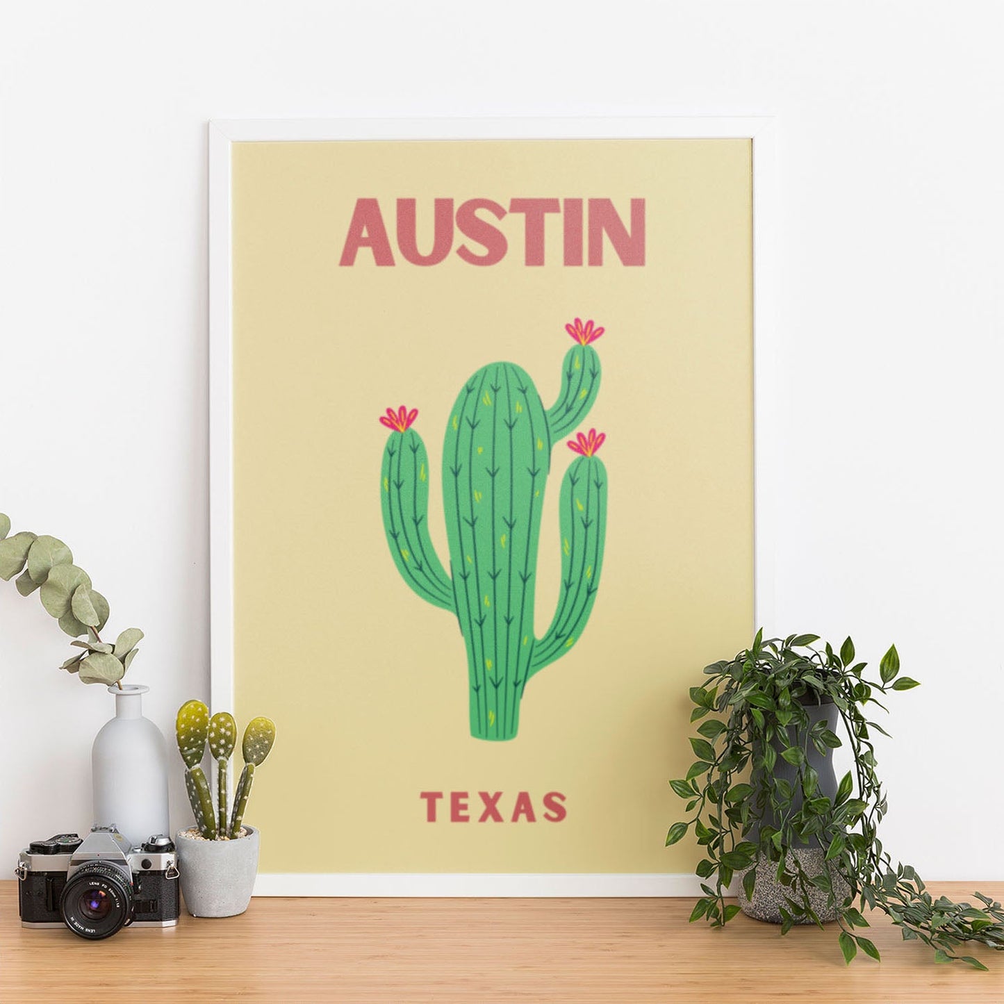 Wes Co Gallery Poster Austin Texas Colorful Travel 12 x 16" Home Goods - Travel Illustrations Edge to edge Art Print