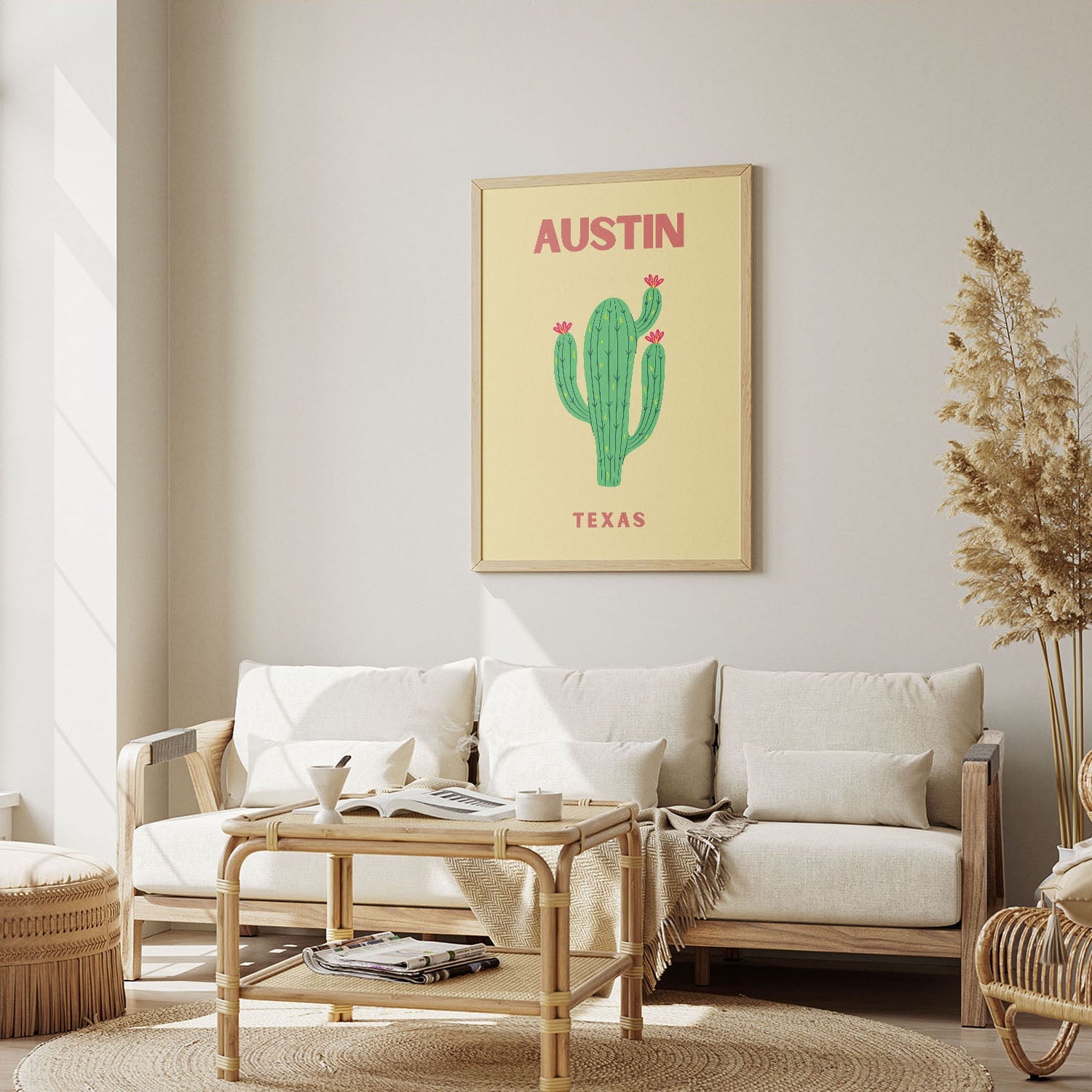 Wes Co Gallery Poster Austin Texas Colorful Travel 12 x 16" Home Goods - Travel Illustrations Edge to edge Art Print