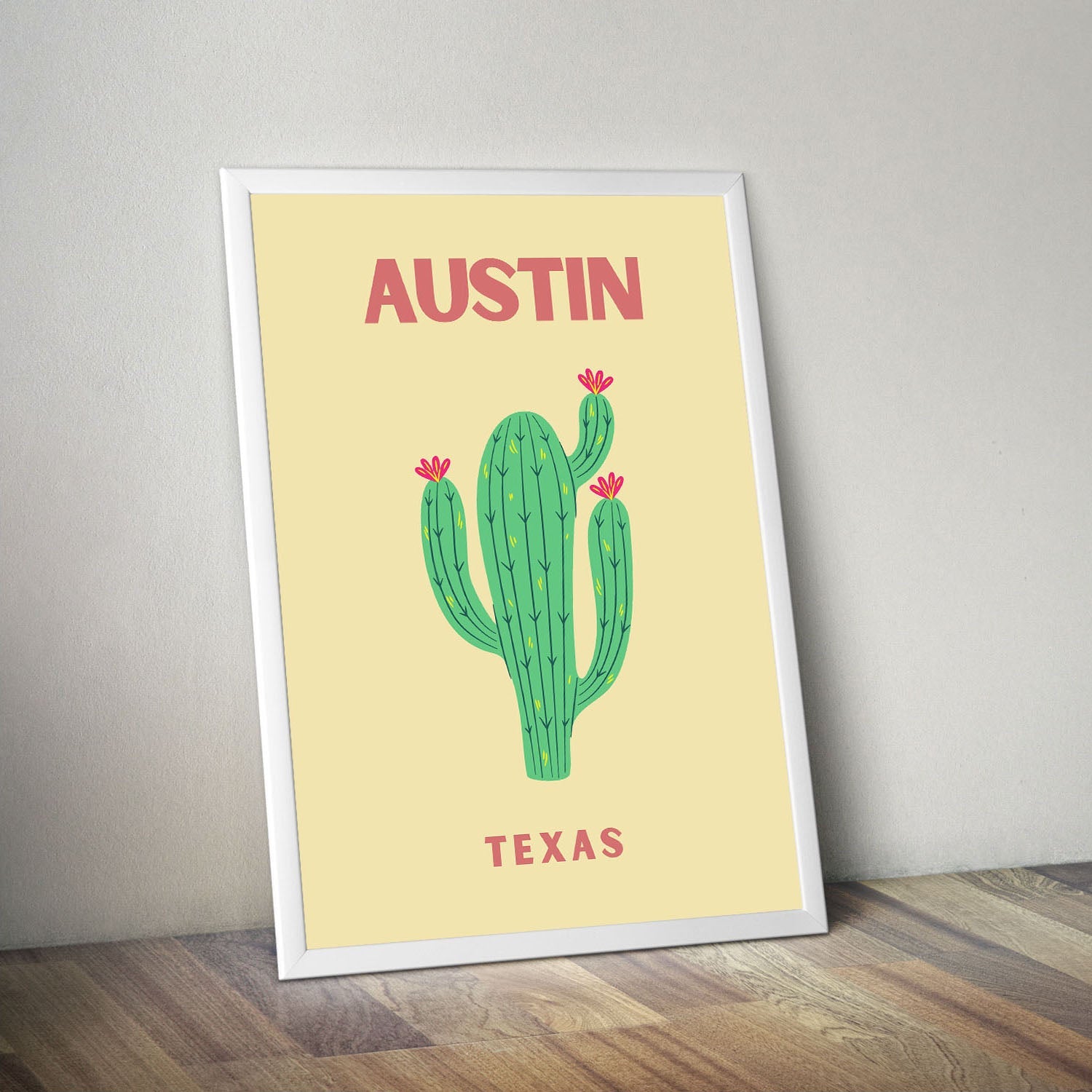 Wes Co Gallery Poster Austin Texas Colorful Travel 16 x 20" Home Goods - Travel Illustrations Edge to edge Art Print