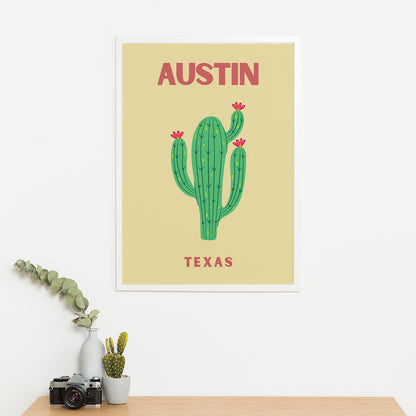 Wes Co Gallery Poster Austin Texas Colorful Travel 16 x 20" Home Goods - Travel Illustrations Edge to edge Art Print