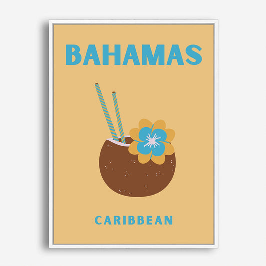 Wes Co Gallery Poster Bahamas Caribbean Colorful Travel 5 x 7" Home Goods - Travel Illustrations Edge to edge Art Print