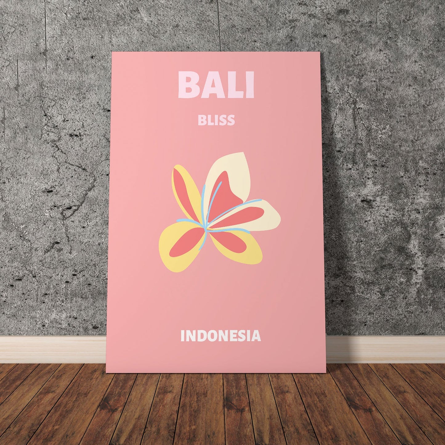 Wes Co Gallery Poster Bali Bliss Indonesia Colorful Travel 11 x 17" Home Goods - Travel Illustrations Edge to edge Art Print