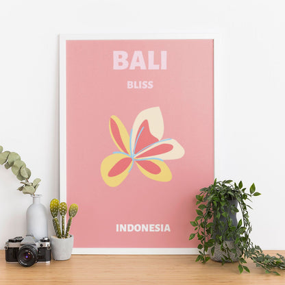 Wes Co Gallery Poster Bali Bliss Indonesia Colorful Travel 12 x 16" Home Goods - Travel Illustrations Edge to edge Art Print