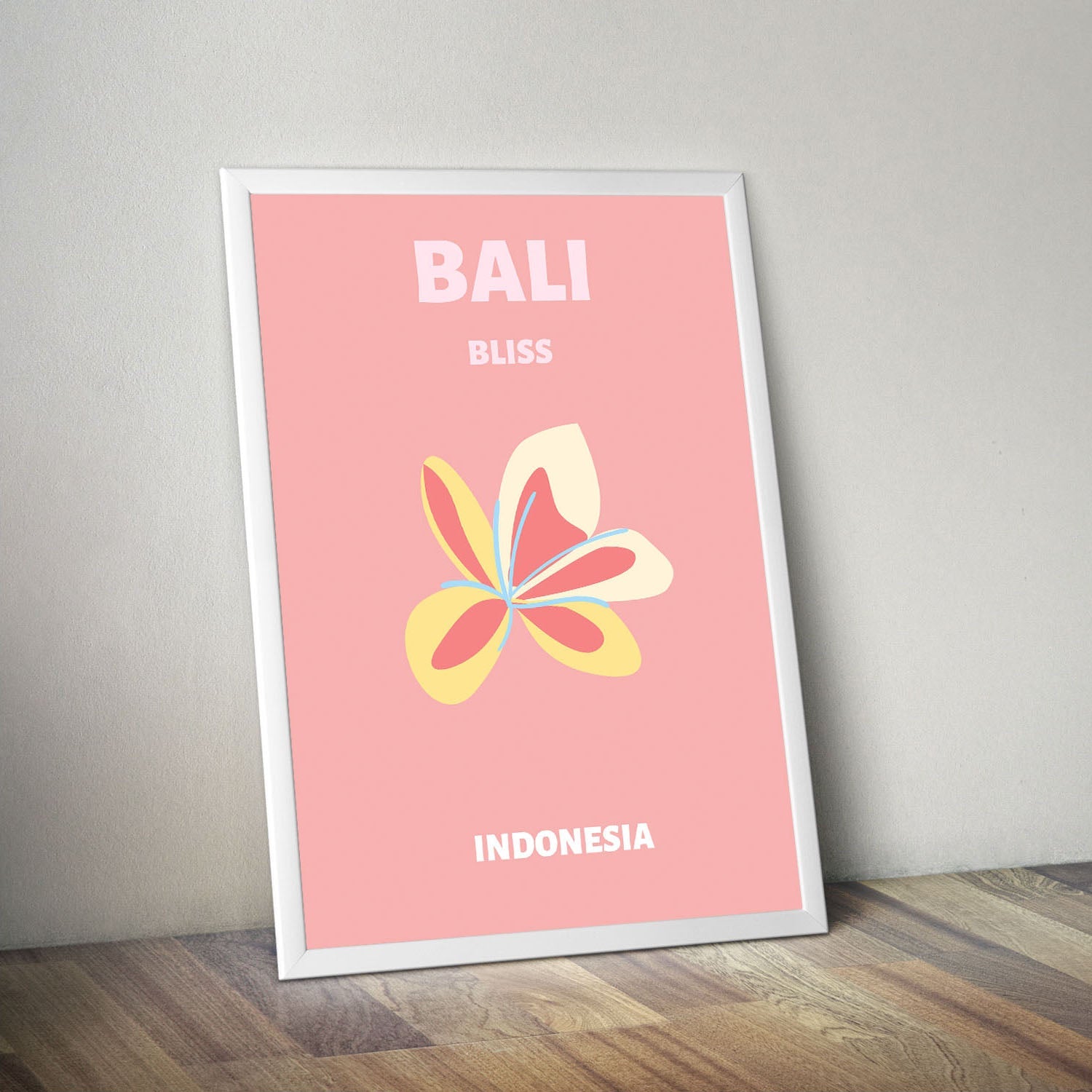 Wes Co Gallery Poster Bali Bliss Indonesia Colorful Travel 16 x 20" Home Goods - Travel Illustrations Edge to edge Art Print