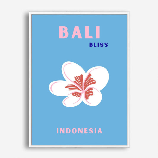 Wes Co Gallery Poster Bali Indonesia Blue Colorful Travel 5 x 7" Home Goods - Travel Illustrations Edge to edge Art Print