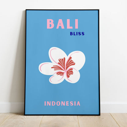 Wes Co Gallery Poster Bali Indonesia Blue Colorful Travel 8 x 10" Home Goods - Travel Illustrations Edge to edge Art Print