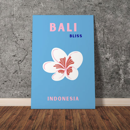 Wes Co Gallery Poster Bali Indonesia Blue Colorful Travel 11 x 17" Home Goods - Travel Illustrations Edge to edge Art Print