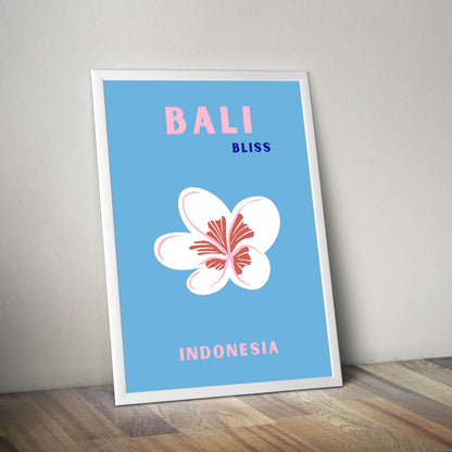 Wes Co Gallery Poster Bali Indonesia Blue Colorful Travel 16 x 20" Home Goods - Travel Illustrations Edge to edge Art Print