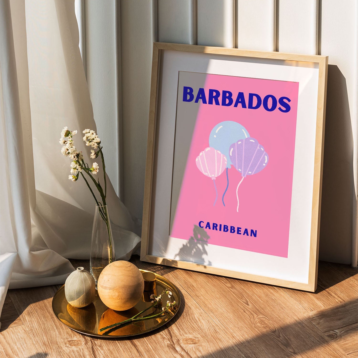 Wes Co Gallery Poster Barbados Caribbean Colorful Travel 5 x 7" Home Goods - Travel Illustrations Edge to edge Art Print