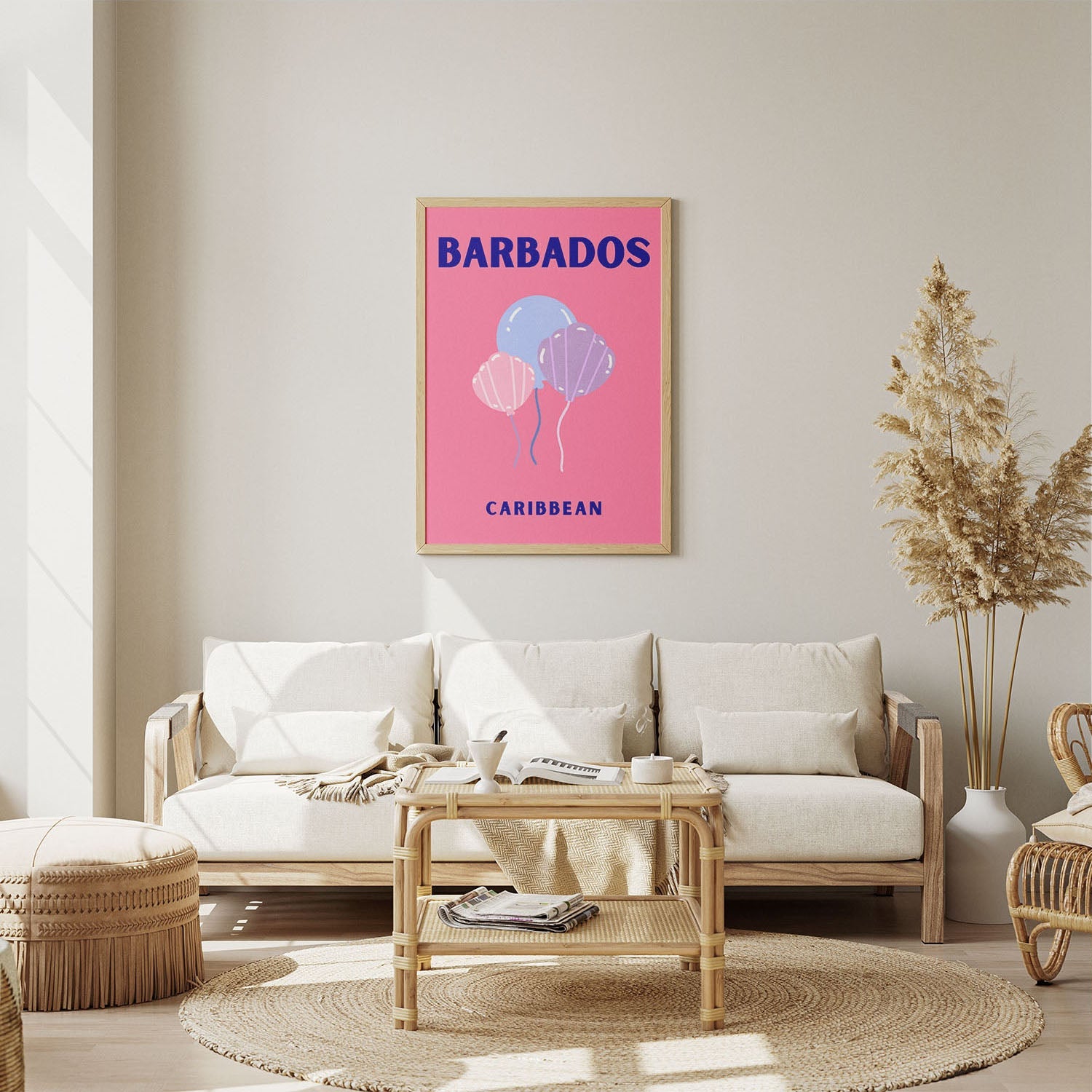 Wes Co Gallery Poster Barbados Caribbean Colorful Travel 8 x 10" Home Goods - Travel Illustrations Edge to edge Art Print