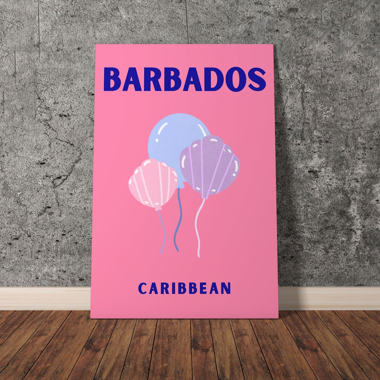 Wes Co Gallery Poster Barbados Caribbean Colorful Travel 11 x 17" Home Goods - Travel Illustrations Edge to edge Art Print