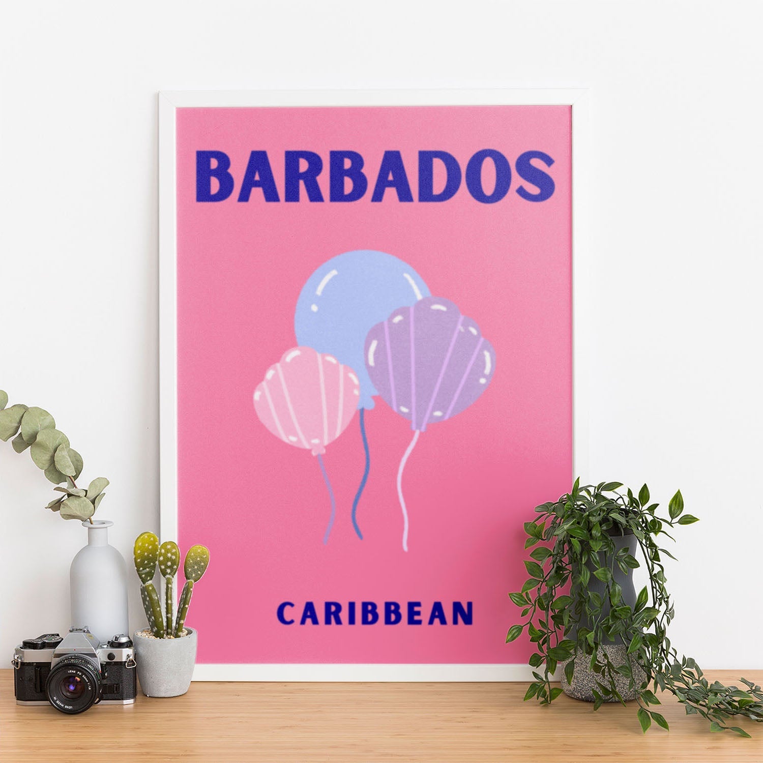 Wes Co Gallery Poster Barbados Caribbean Colorful Travel 12 x 16" Home Goods - Travel Illustrations Edge to edge Art Print