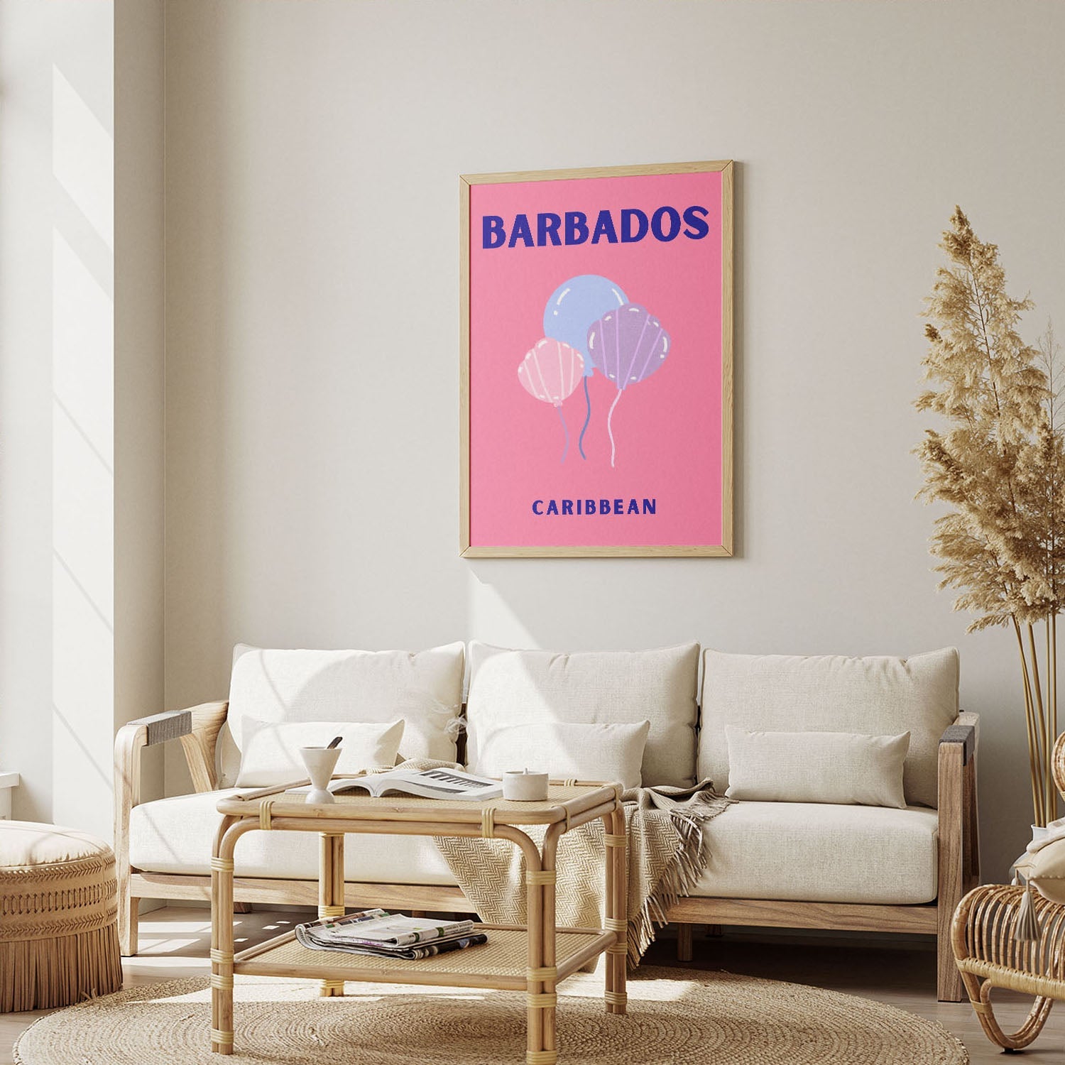 Wes Co Gallery Poster Barbados Caribbean Colorful Travel 12 x 16" Home Goods - Travel Illustrations Edge to edge Art Print