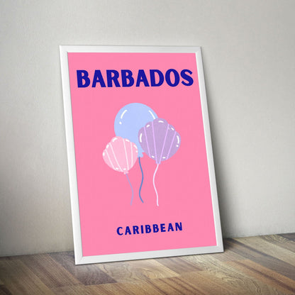 Wes Co Gallery Poster Barbados Caribbean Colorful Travel 16 x 20" Home Goods - Travel Illustrations Edge to edge Art Print