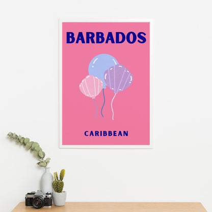 Wes Co Gallery Poster Barbados Caribbean Colorful Travel 16 x 20" Home Goods - Travel Illustrations Edge to edge Art Print