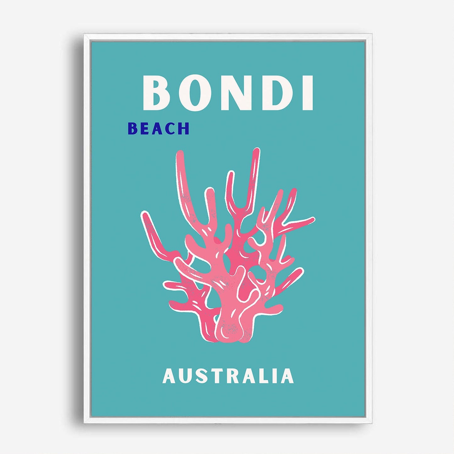 Wes Co Gallery Poster Bondi Beach Blue Australia Colorful Travel 5 x 7" Home Goods - Travel Illustrations Edge to edge Art Print