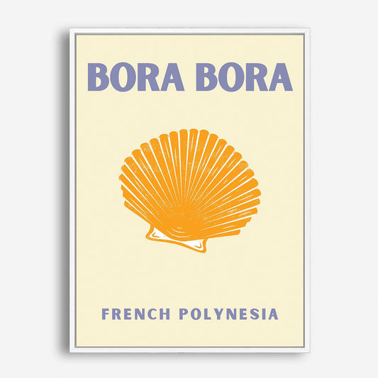 Wes Co Gallery Poster Bora Bora Yellow Colorful Travel 5 x 7" Home Goods - Travel Illustrations Edge to edge Art Print