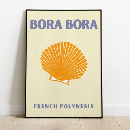 Wes Co Gallery Poster Bora Bora Yellow Colorful Travel 8 x 10" Home Goods - Travel Illustrations Edge to edge Art Print