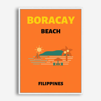 Wes Co Gallery Poster Boracay Beach Colorful Travel 5 x 7" Home Goods - Travel Illustrations Edge to edge Art Print