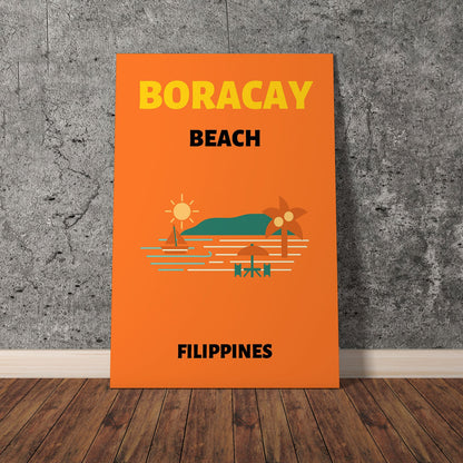 Wes Co Gallery Poster Boracay Beach Colorful Travel 11 x 17" Home Goods - Travel Illustrations Edge to edge Art Print